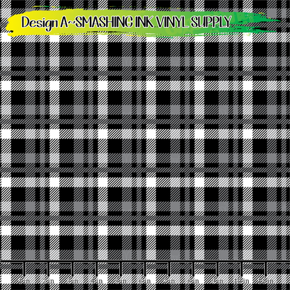 Black White Plaid ★ Laser Safe Adhesive Film (TAT 3 BUS DAYS)