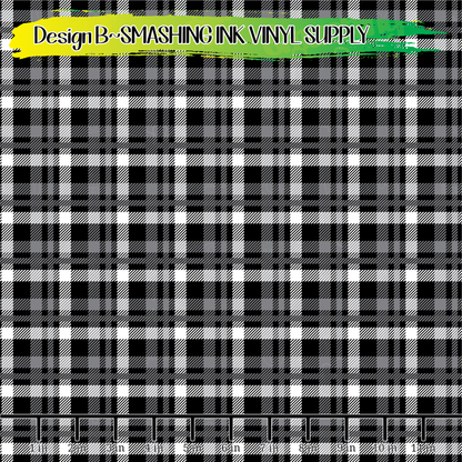 Black White Plaid ★ Laser Safe Adhesive Film (TAT 3 BUS DAYS)