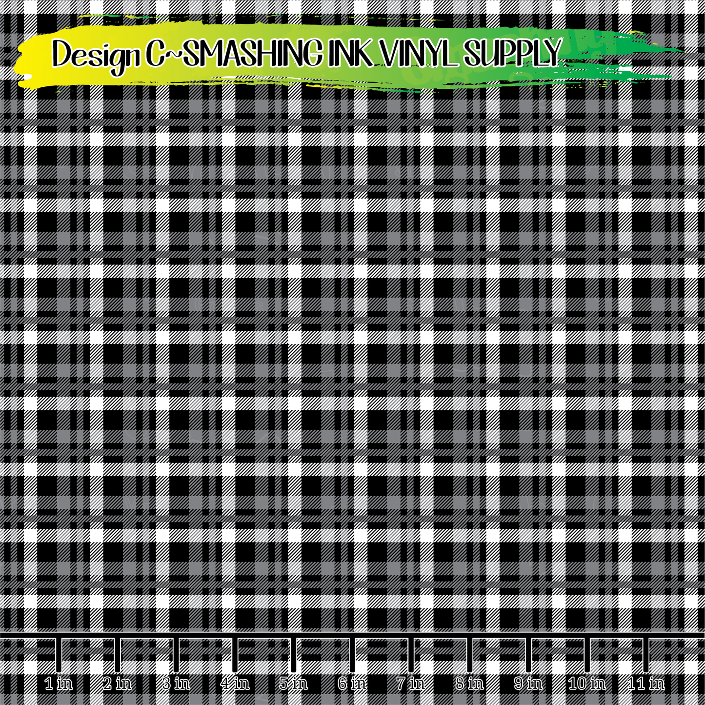 Black White Plaid ★ Laser Safe Adhesive Film (TAT 3 BUS DAYS)