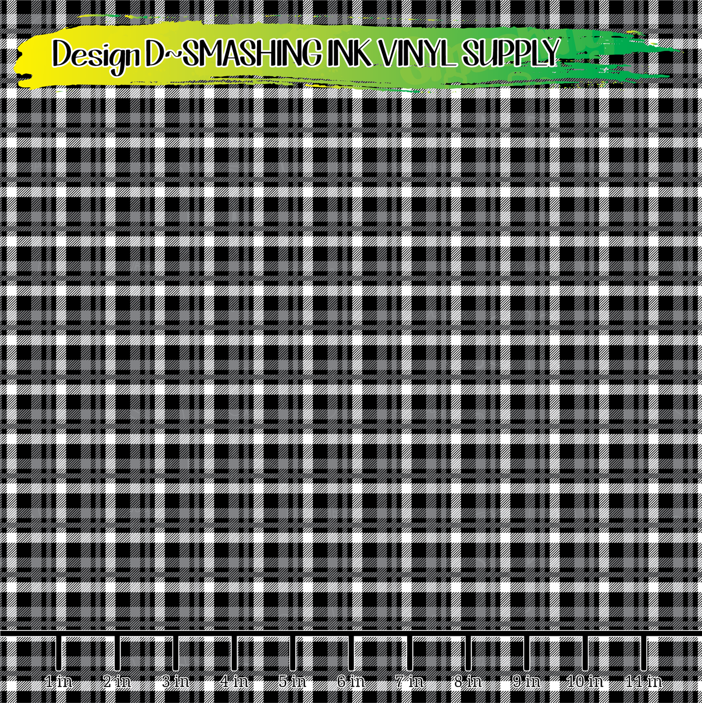 Black White Plaid ★ Laser Safe Adhesive Film (TAT 3 BUS DAYS)