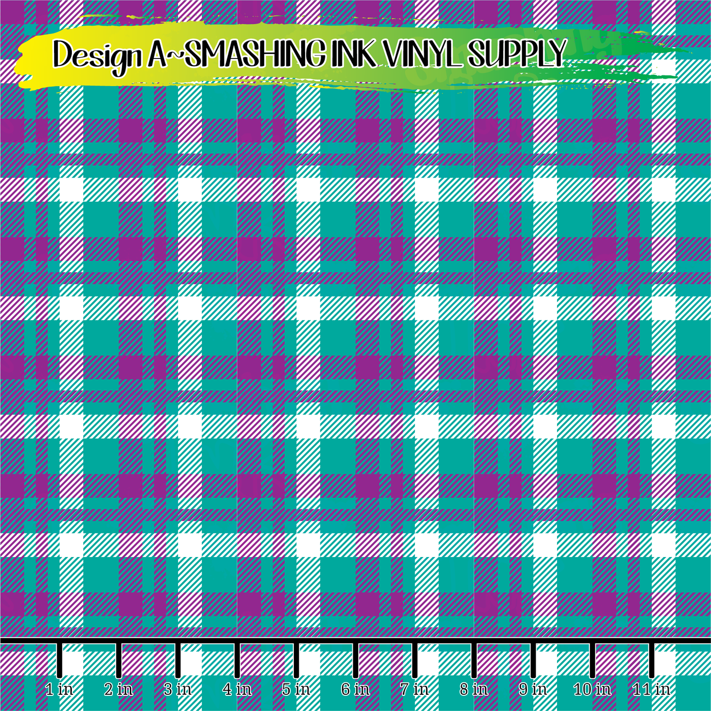 Teal Purple Plaid ★ Pattern Vinyl | Faux Leather | Sublimation (TAT 3 BUS DAYS)