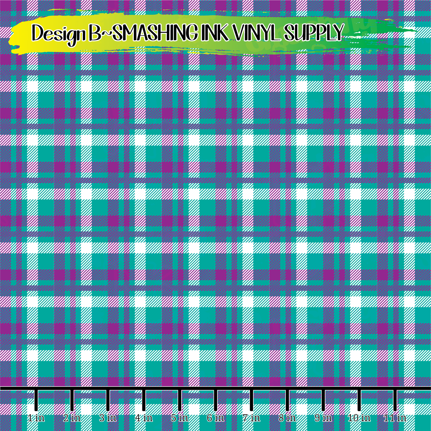 Teal Purple Plaid ★ Laser Safe Adhesive Film (TAT 3 BUS DAYS)