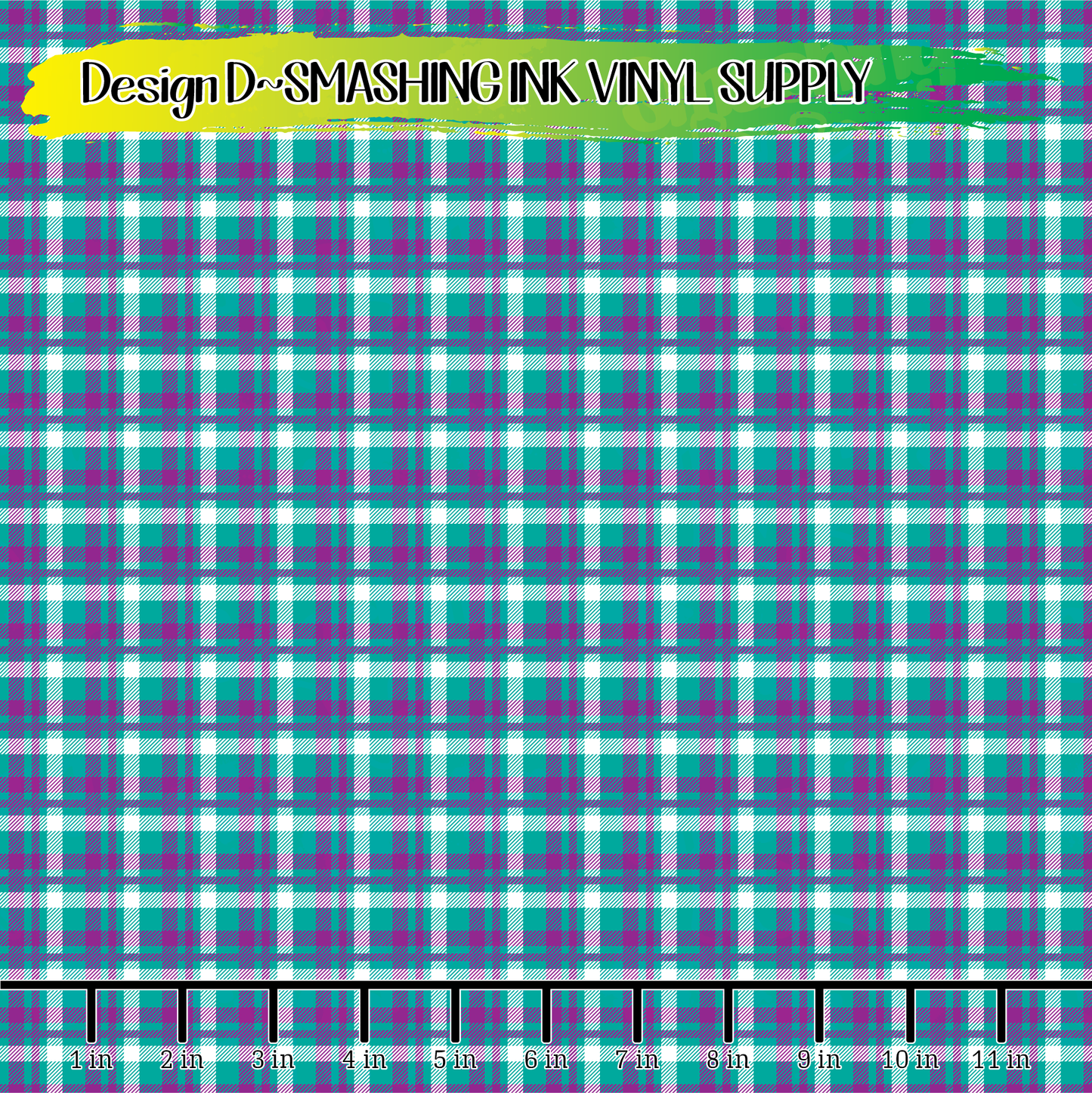 Teal Purple Plaid ★ Laser Safe Adhesive Film (TAT 3 BUS DAYS)