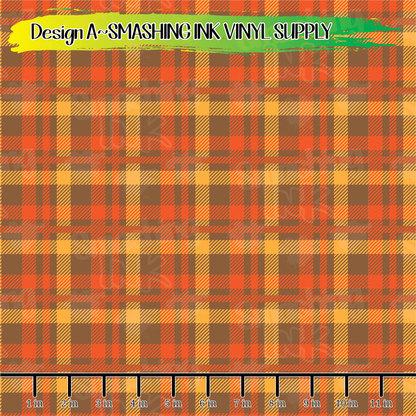 Fall Plaid ★ Laser Safe Adhesive Film (TAT 3 BUS DAYS)