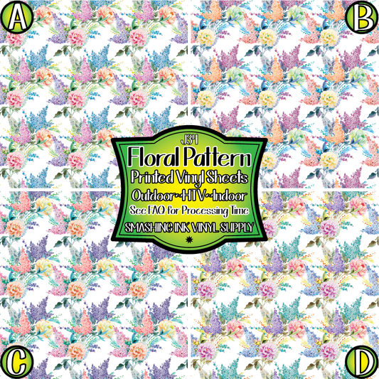 Floral Pattern ★ Laser Safe Adhesive Film (TAT 3 BUS DAYS)