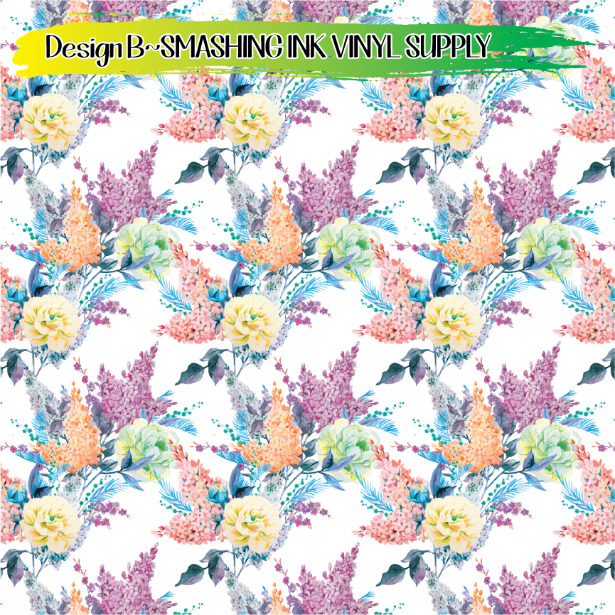 Floral Pattern ★ Pattern Vinyl | Faux Leather | Sublimation (TAT 3 BUS DAYS)