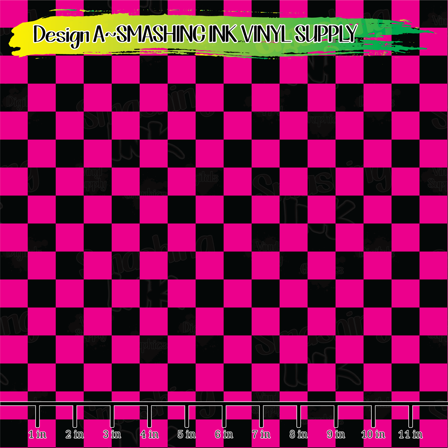 Pink Black Checkerboard ★ Laser Safe Adhesive Film (TAT 3 BUS DAYS)