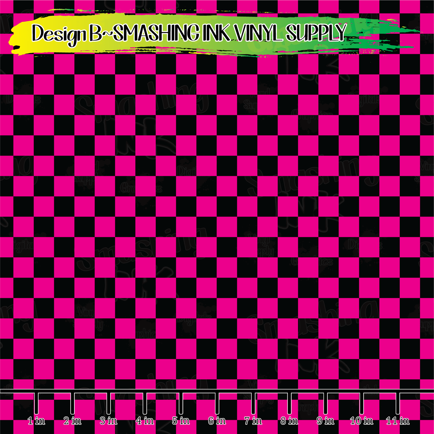 Pink Black Checkerboard ★ Laser Safe Adhesive Film (TAT 3 BUS DAYS)