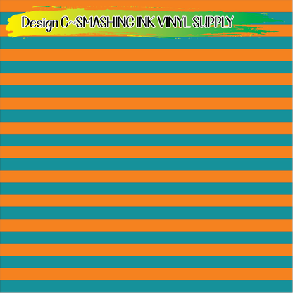 Orange & Teal Patterns ★ Pattern Vinyl | Faux Leather | Sublimation (TAT 3 BUS DAYS)