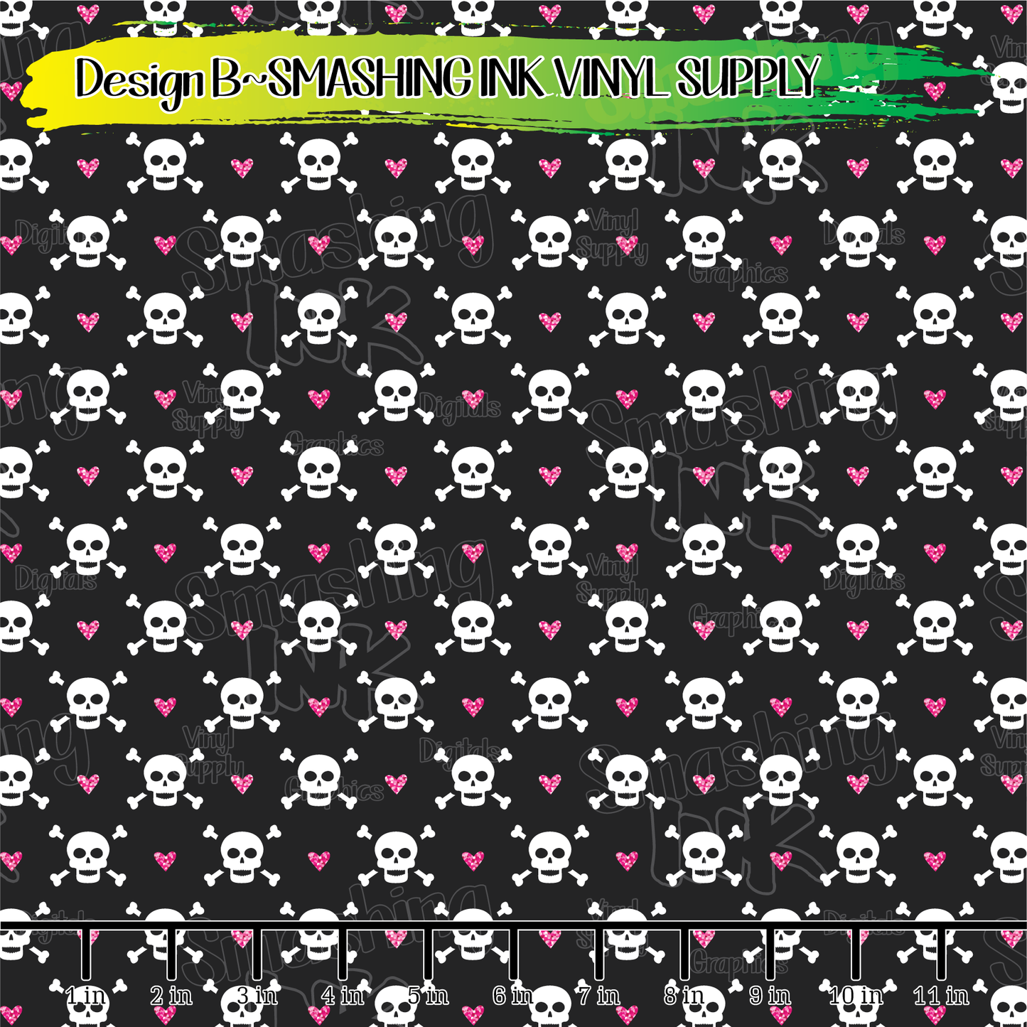 HEARTS AND SKULLS ★ Pattern Vinyl | Faux Leather | Sublimation (TAT 3 BUS DAYS)