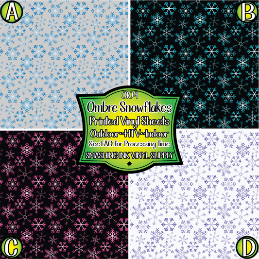 Ombre Snowflakes ★ Laser Safe Adhesive Film (TAT 3 BUS DAYS)
