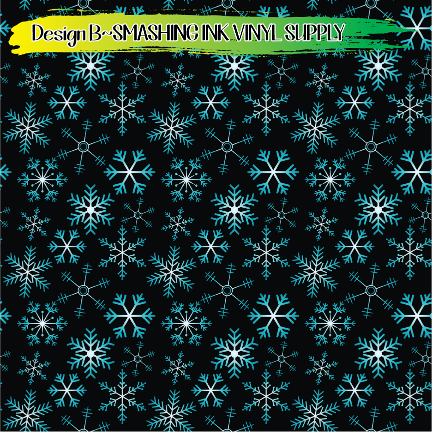 Ombre Snowflakes ★ Pattern Vinyl | Faux Leather | Sublimation (TAT 3 BUS DAYS)