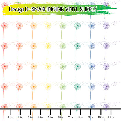 Rainbow Dandelions ★ Pattern Vinyl | Faux Leather | Sublimation (TAT 3 BUS DAYS)