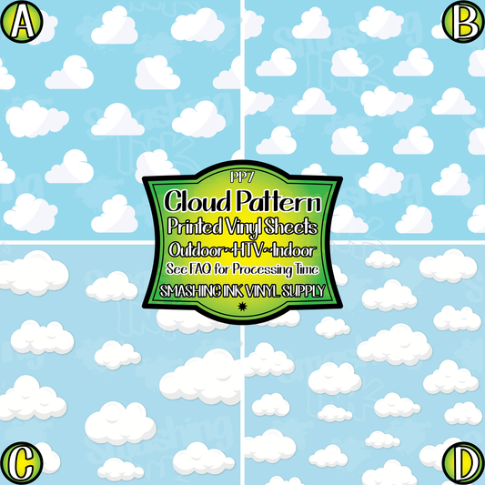 Cloud Pattern ★ Pattern Vinyl | Faux Leather | Sublimation (TAT 3 BUS DAYS)