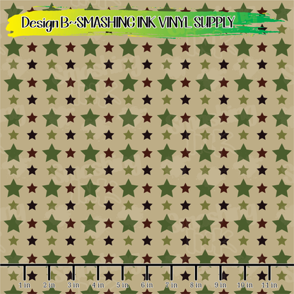 Army Stars ★ Pattern Vinyl | Faux Leather | Sublimation (TAT 3 BUS DAYS)