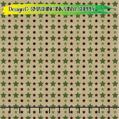 Army Stars ★ Pattern Vinyl | Faux Leather | Sublimation (TAT 3 BUS DAYS)