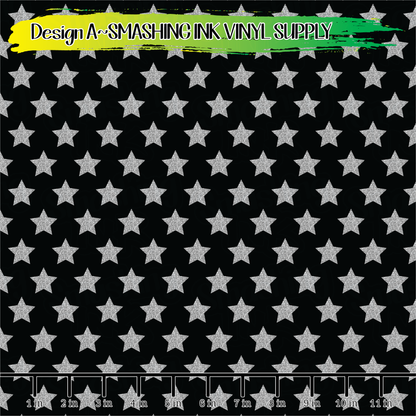 SILVER STARS ★ Pattern Vinyl | Faux Leather | Sublimation (TAT 3 BUS DAYS)