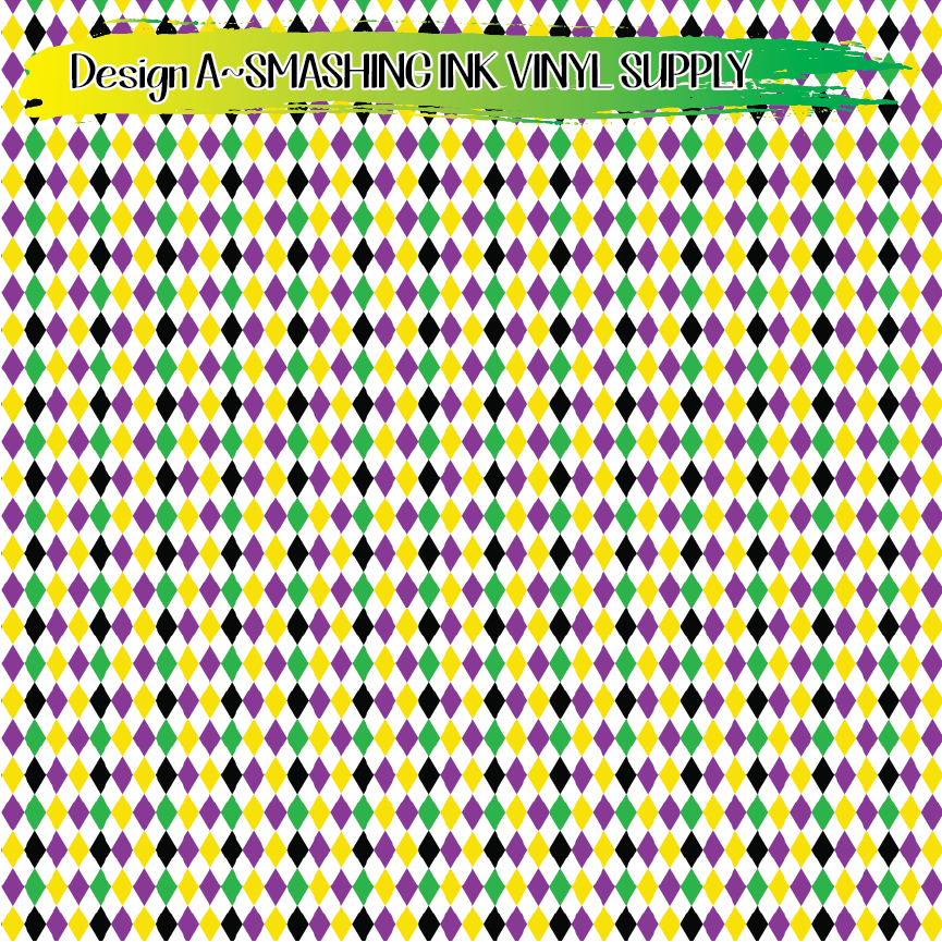 Mardi Gras ★ Pattern Vinyl | Faux Leather | Sublimation (TAT 3 BUS DAYS)