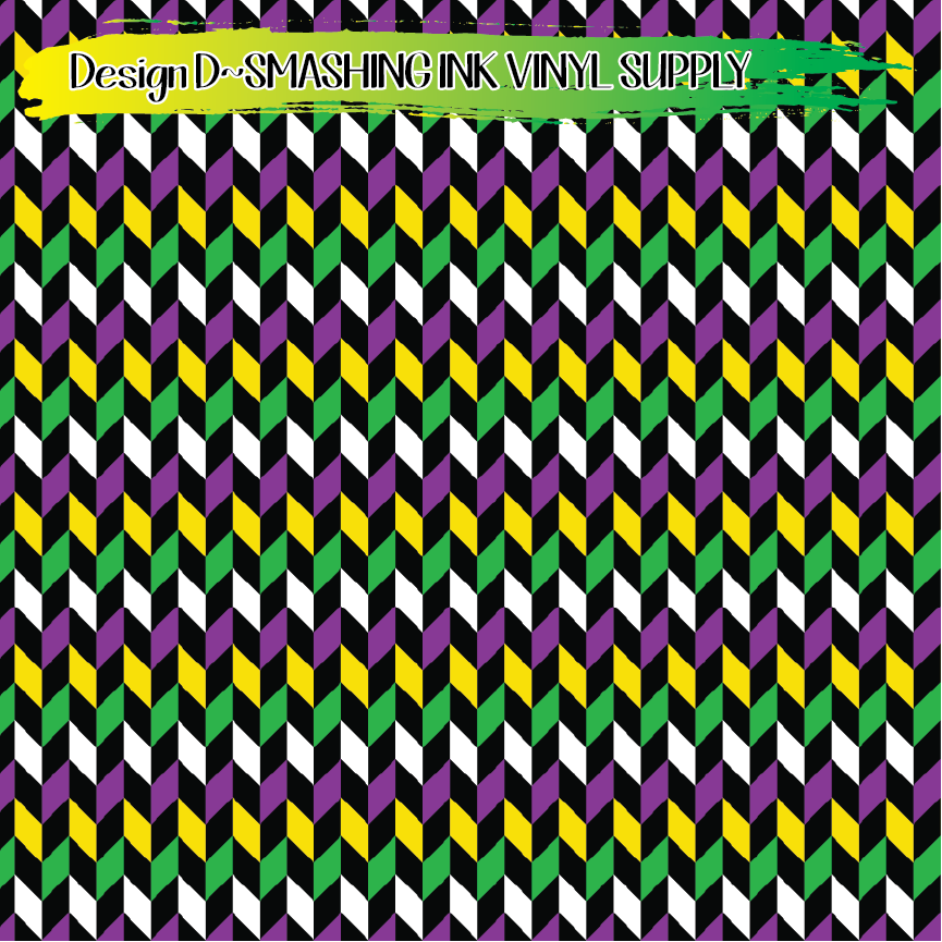 Mardi Gras ★ Pattern Vinyl | Faux Leather | Sublimation (TAT 3 BUS DAYS)