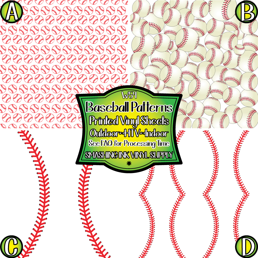 Baseball Pattern ★ Laser Safe Adhesive Film (TAT 3 BUS DAYS)