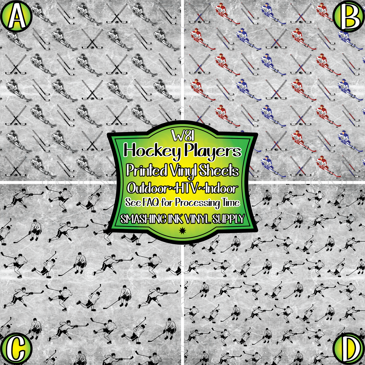 Hockey Players ★ Laser Safe Adhesive Film (TAT 3 BUS DAYS)