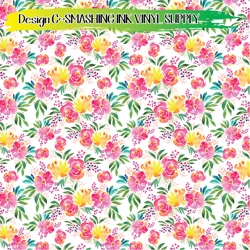 Watercolor Flowers ★ Laser Safe Adhesive Film (TAT 3 BUS DAYS)