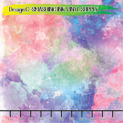 Colorful Watercolor ★ Pattern Vinyl | Faux Leather | Sublimation (TAT 3 BUS DAYS)
