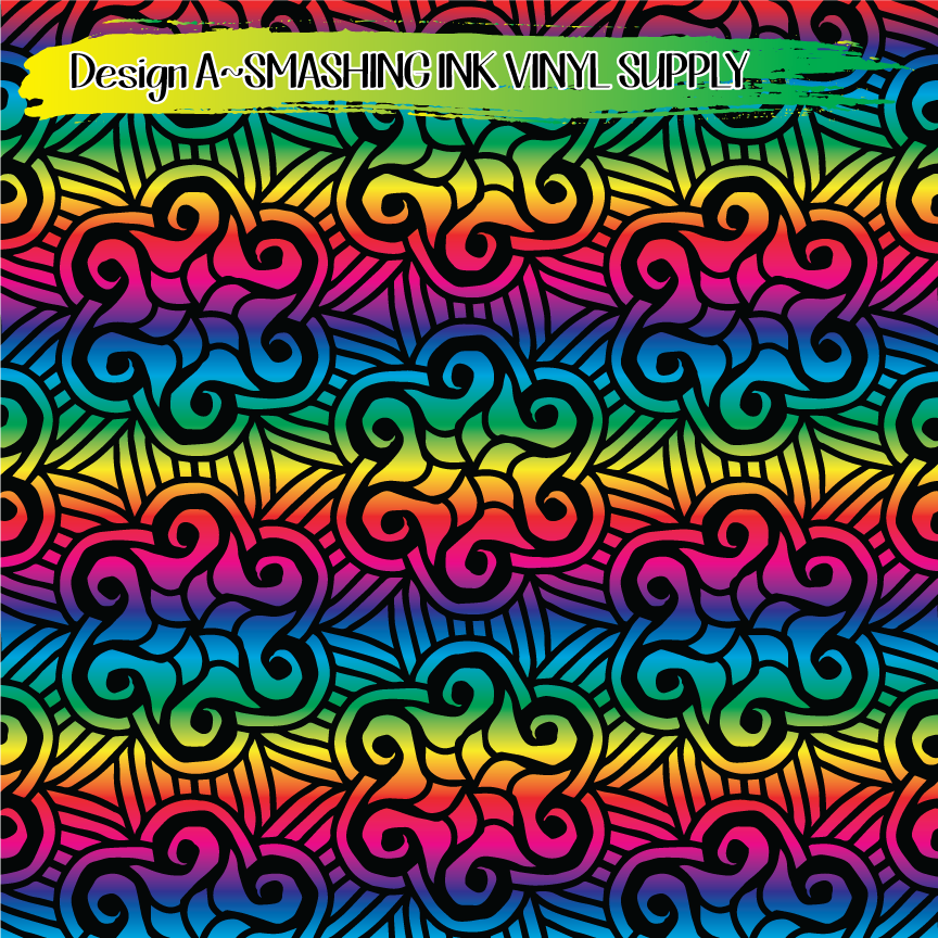 Rainbow Swirl ★ Pattern Vinyl | Faux Leather | Sublimation (TAT 3 BUS DAYS)