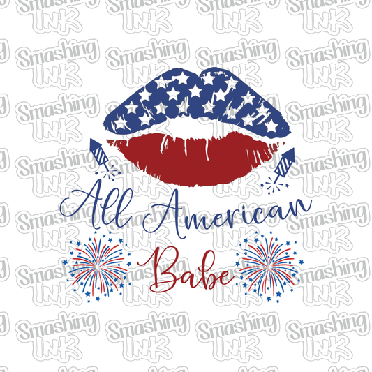 All American Babe - Heat Transfer | DTF | Sublimation (TAT 3 BUS DAYS) [15F-8HTV]