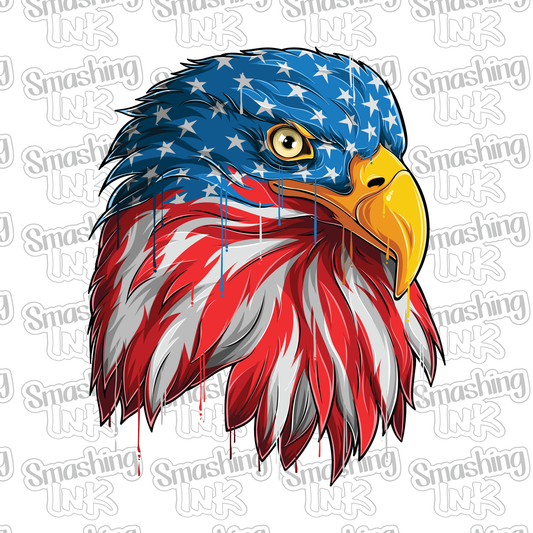 American Eagle Flag 1 - Heat Transfer | DTF | Sublimation (TAT 3 BUS DAYS) [15E-2HTV]