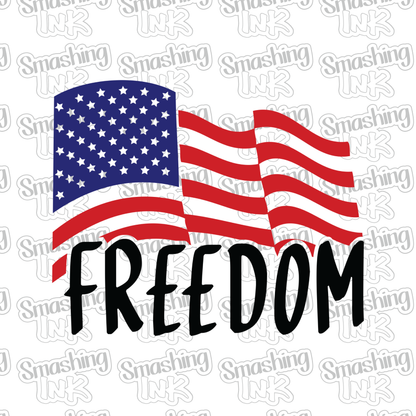 American Flag Freedom - Heat Transfer | DTF | Sublimation (TAT 3 BUS DAYS) [15A-3HTV]