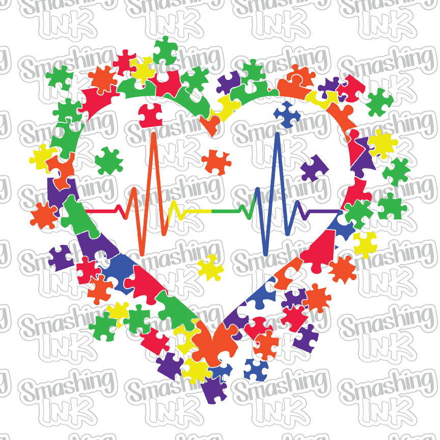 Autism Heart Puzzle - Heat Transfer | DTF | Sublimation (TAT 3 BUS DAYS) [7C-2HTV]