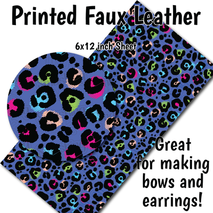 Colorful Cheetah - Faux Leather Sheet (SHIPS IN 3 BUS DAYS)