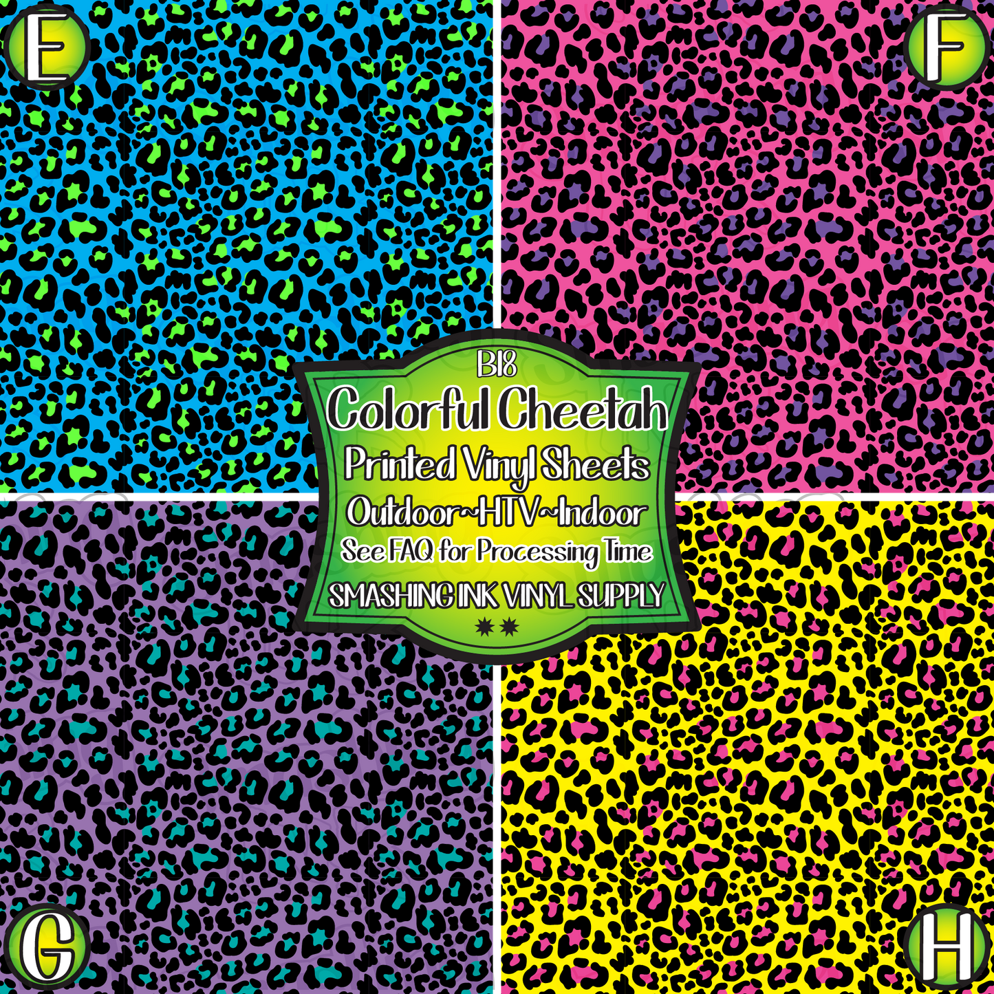 Colorful Cheetah ★ Laser Safe Adhesive Film (TAT 3 BUS DAYS)