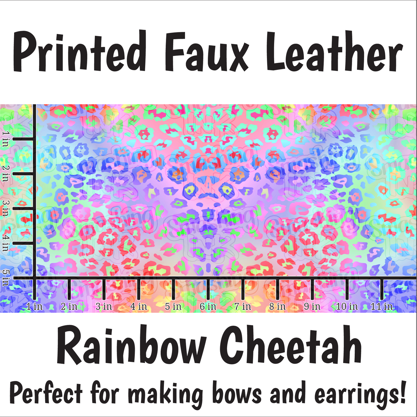 Rainbow Cheetah - Faux Leather Sheet (SHIPS IN 3 BUS DAYS)