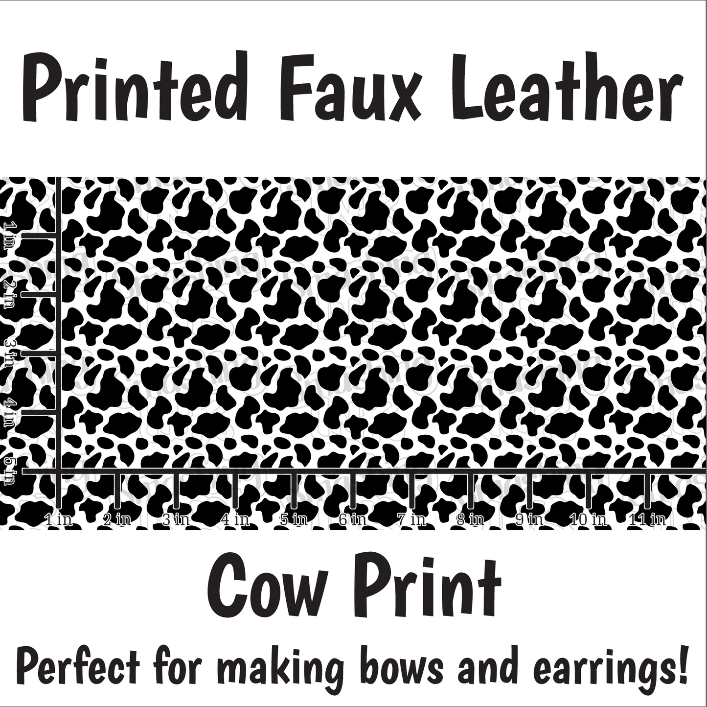 Cow Print - Faux Leather Sheet (SHIPS IN 3 BUS DAYS)