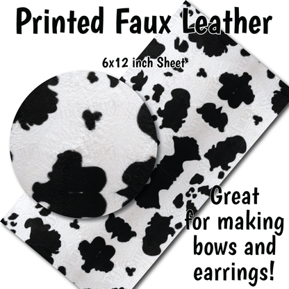 Cow Hide Pattern F - Faux Leather Sheet (SHIPS IN 3 BUS DAYS)