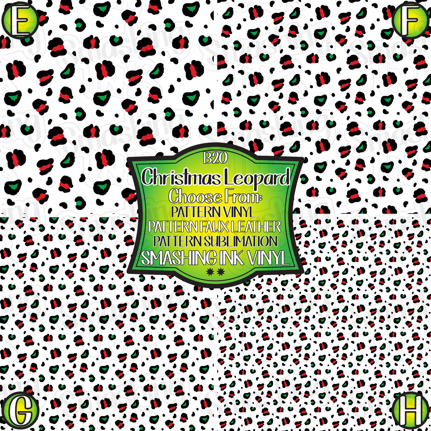 Christmas Leopard ★ Pattern Vinyl | Faux Leather | Sublimation (TAT 3 BUS DAYS)