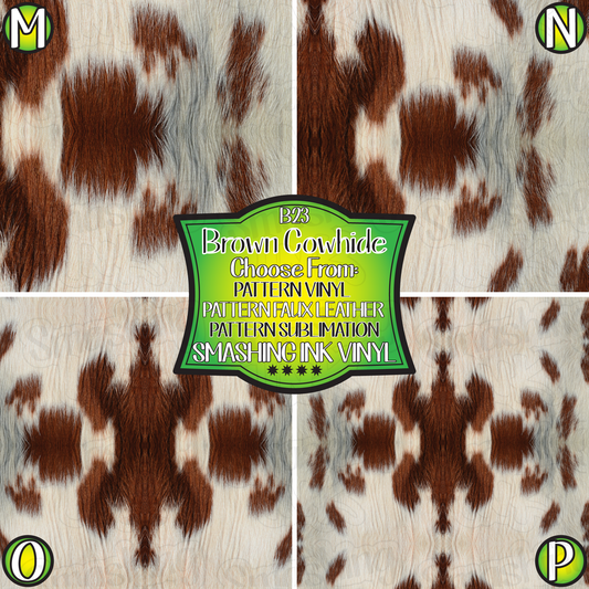 Brown Cowhide ★ Pattern Vinyl | Faux Leather | Sublimation (TAT 3 BUS DAYS)
