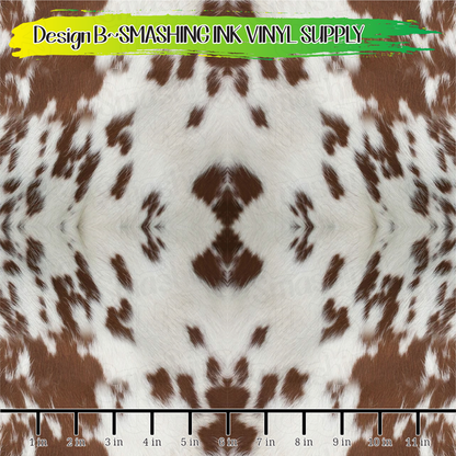 Brown Cowhide ★ Pattern Vinyl | Faux Leather | Sublimation (TAT 3 BUS DAYS)