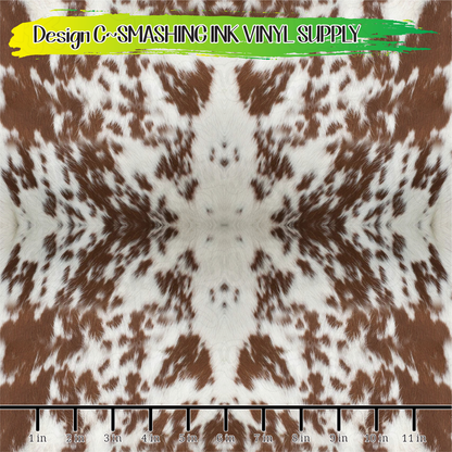 Brown Cowhide ★ Pattern Vinyl | Faux Leather | Sublimation (TAT 3 BUS DAYS)