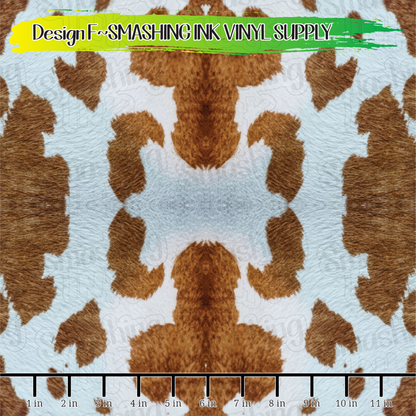 Brown Cowhide ★ Pattern Vinyl | Faux Leather | Sublimation (TAT 3 BUS DAYS)