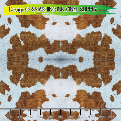 Brown Cowhide ★ Pattern Vinyl | Faux Leather | Sublimation (TAT 3 BUS DAYS)