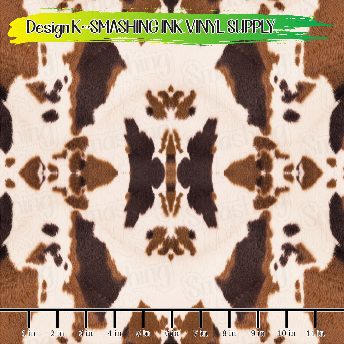 Brown Cowhide ★ Pattern Vinyl | Faux Leather | Sublimation (TAT 3 BUS DAYS)