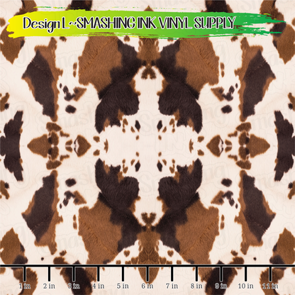 Brown Cowhide ★ Pattern Vinyl | Faux Leather | Sublimation (TAT 3 BUS DAYS)