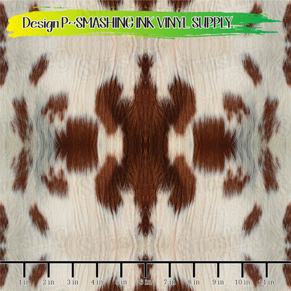 Brown Cowhide ★ Pattern Vinyl | Faux Leather | Sublimation (TAT 3 BUS DAYS)