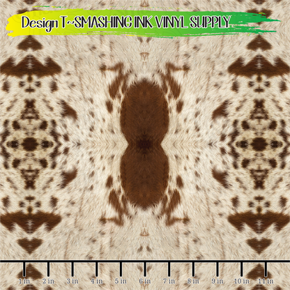 Brown Cowhide  ★ Pattern Vinyl | Faux Leather | Sublimation (TAT 3 BUS DAYS)