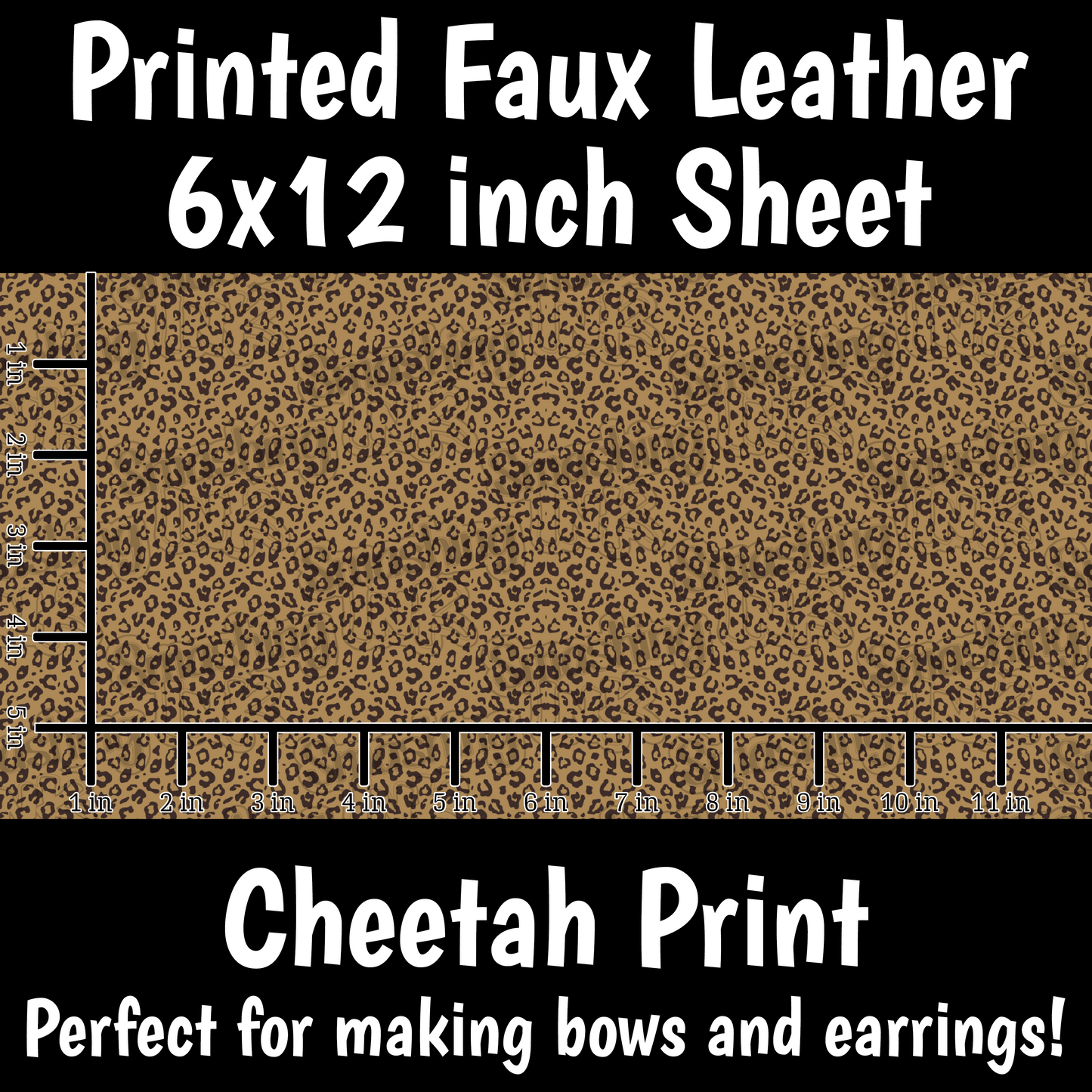 Cheetah Print - Faux Leather Sheet (SHIPS IN 3 BUS DAYS)