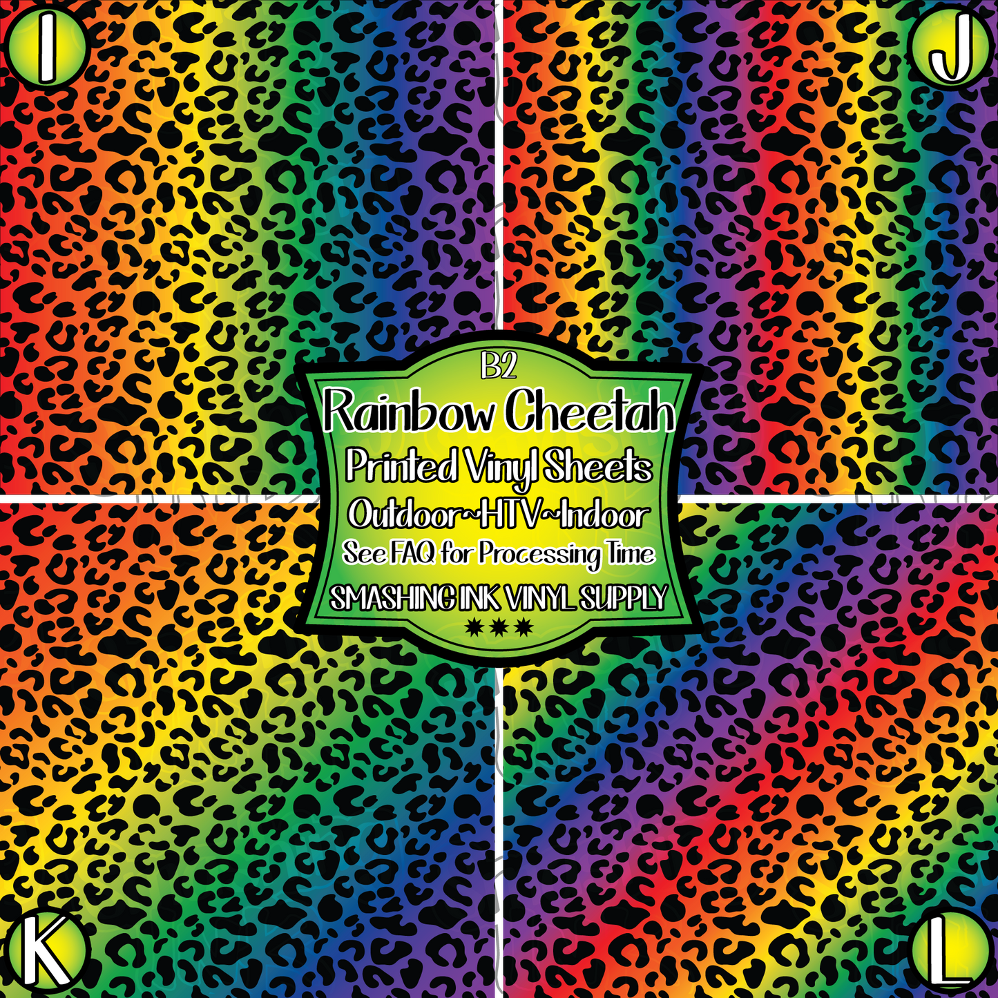 Rainbow Cheetah ★ Pattern Vinyl | Faux Leather | Sublimation (TAT 3 BUS DAYS)