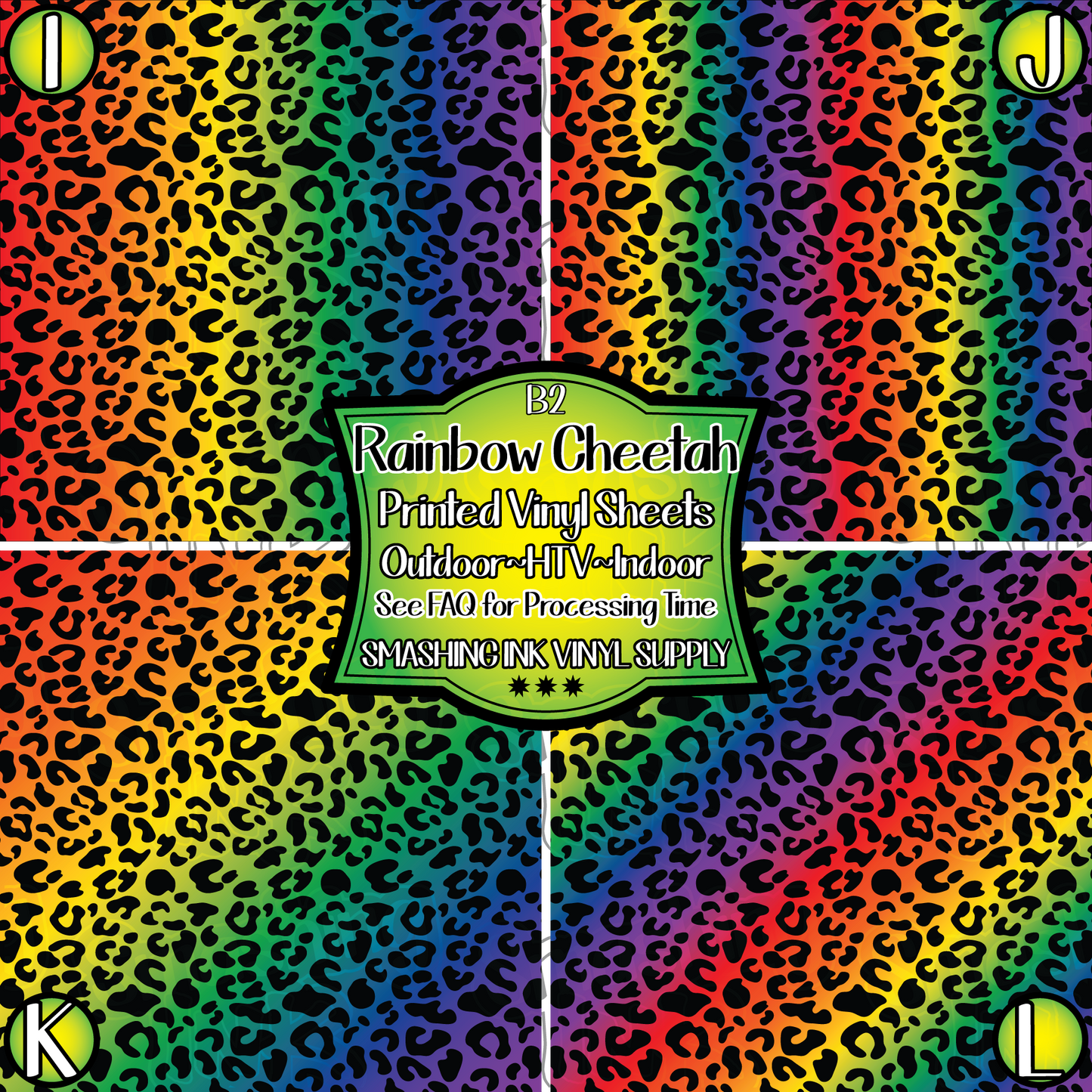 Rainbow Cheetah ★ Laser Safe Adhesive Film (TAT 3 BUS DAYS)